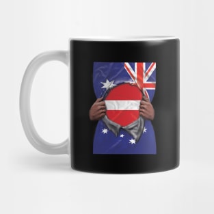 Latvia Flag Australian Flag Ripped - Gift for Latvian From Latvia Mug